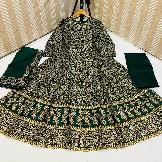 Ajwa Special stitched 3 pieces block print maxi
