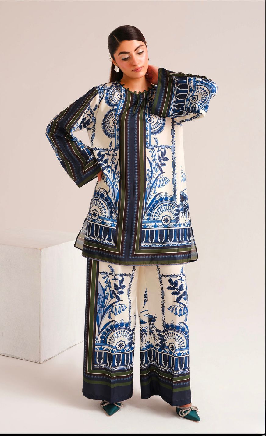 Silk Floral Plazo 2pc