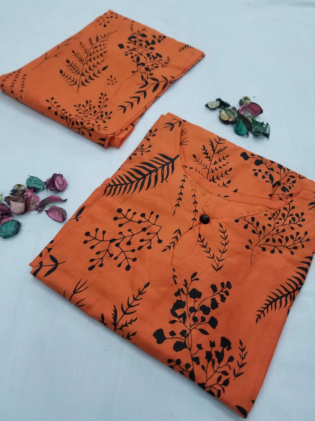 Stitched 2-Piece Set with Elegant – Outfit (orange)