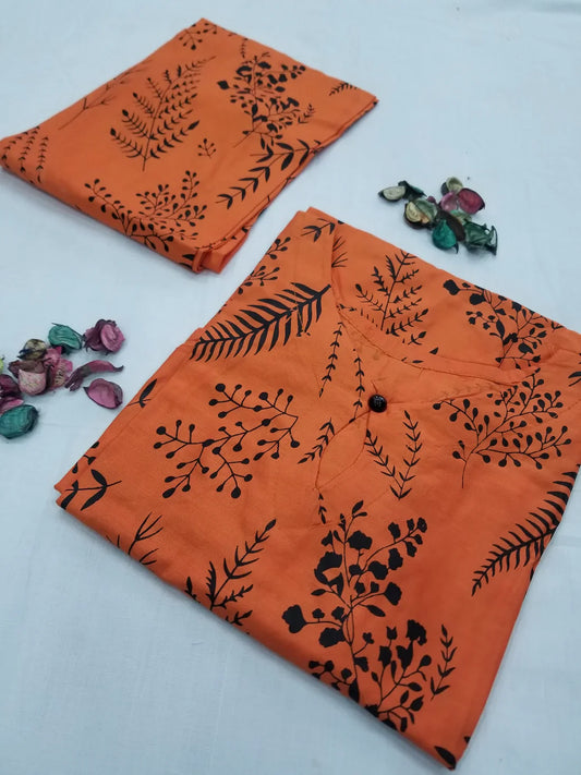 Stitched 2-Piece Set with Elegant – Outfit (orange)