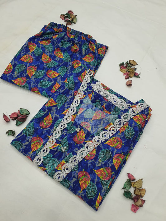 Cotton 2-Piece Stitched Set with Elegant Lace Detailing – Long Length Outfit