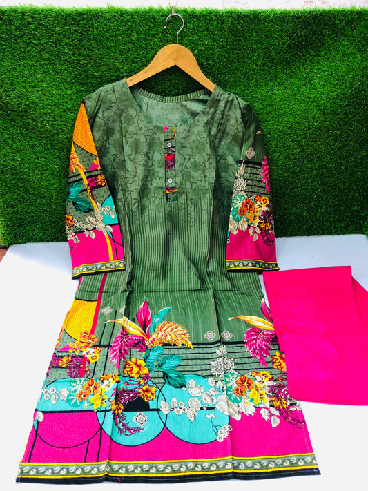 Stitched 2-Piece Set Digital Printed Outfit