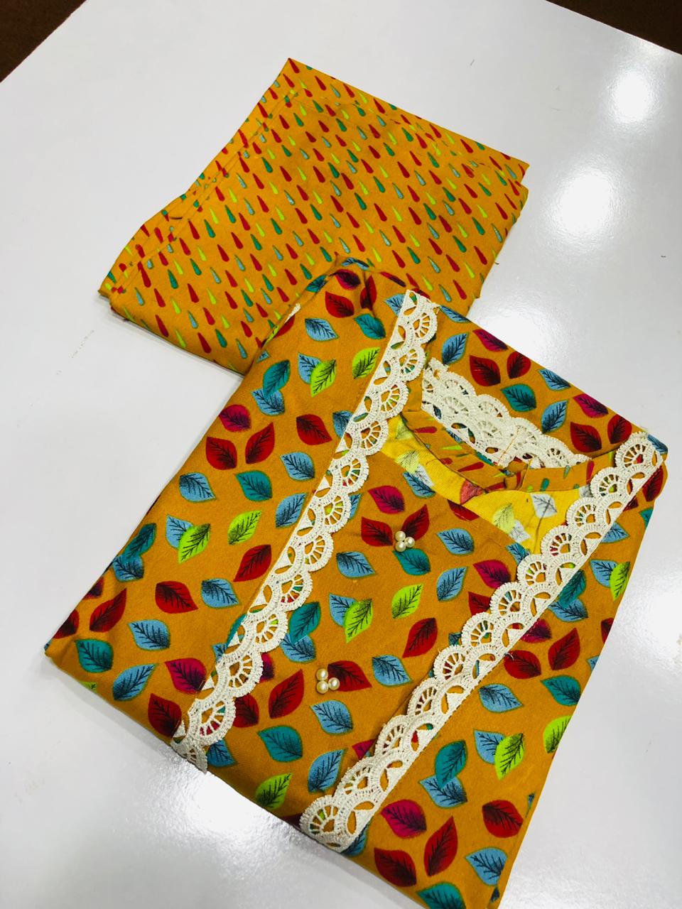 Stitched 2-Piece Set with Elegant Lace Detailing