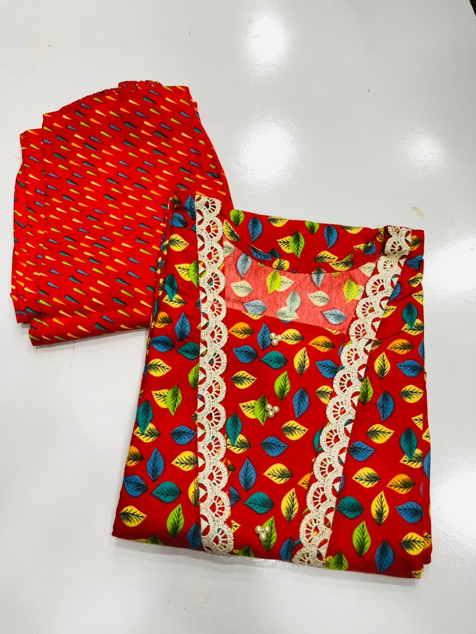 Stitched 2-Piece Set with Elegant Lace Detailing