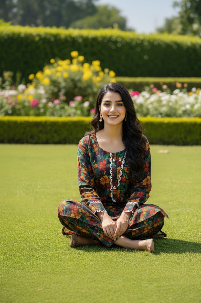 Dhanak Digital Print 2piece Suits for Winters