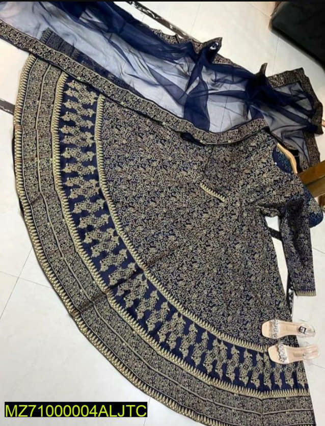 Ajwa Special stitched 3 pieces block print maxi