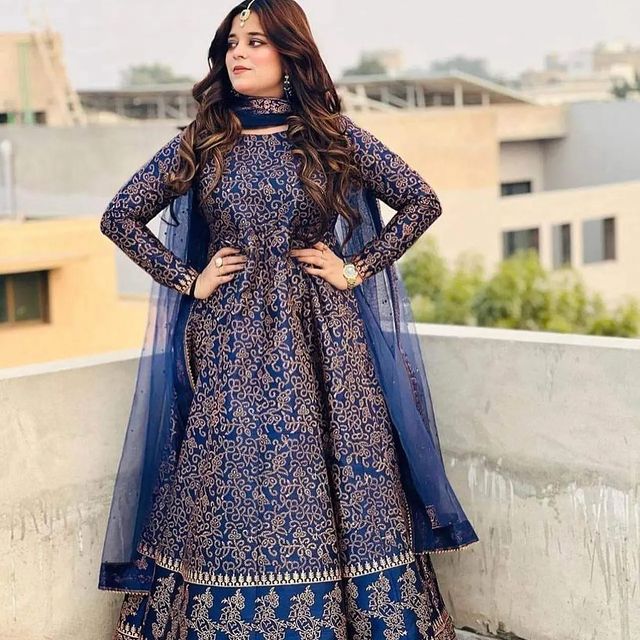 Ajwa Special stitched 3 pieces block print maxi