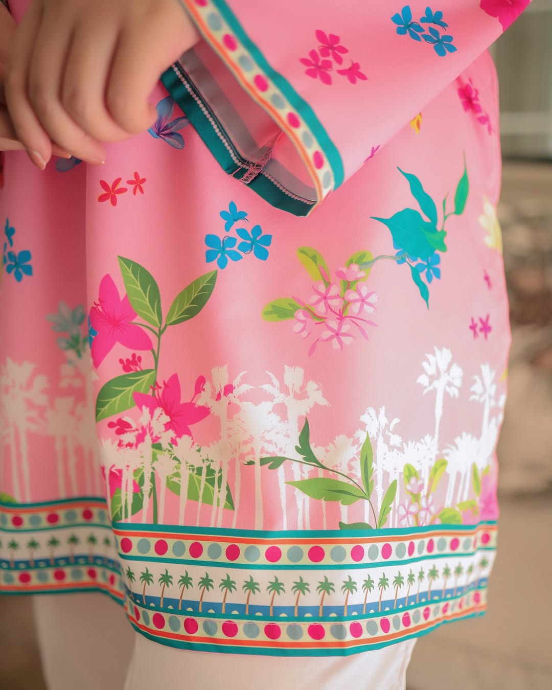 Dananeer Special Baby Pink Bloom Co ords set 2 Pieces Ready to Wear