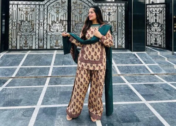 Special Edition Digital Printed Lawn Farshi Shalwar 03 Pieces