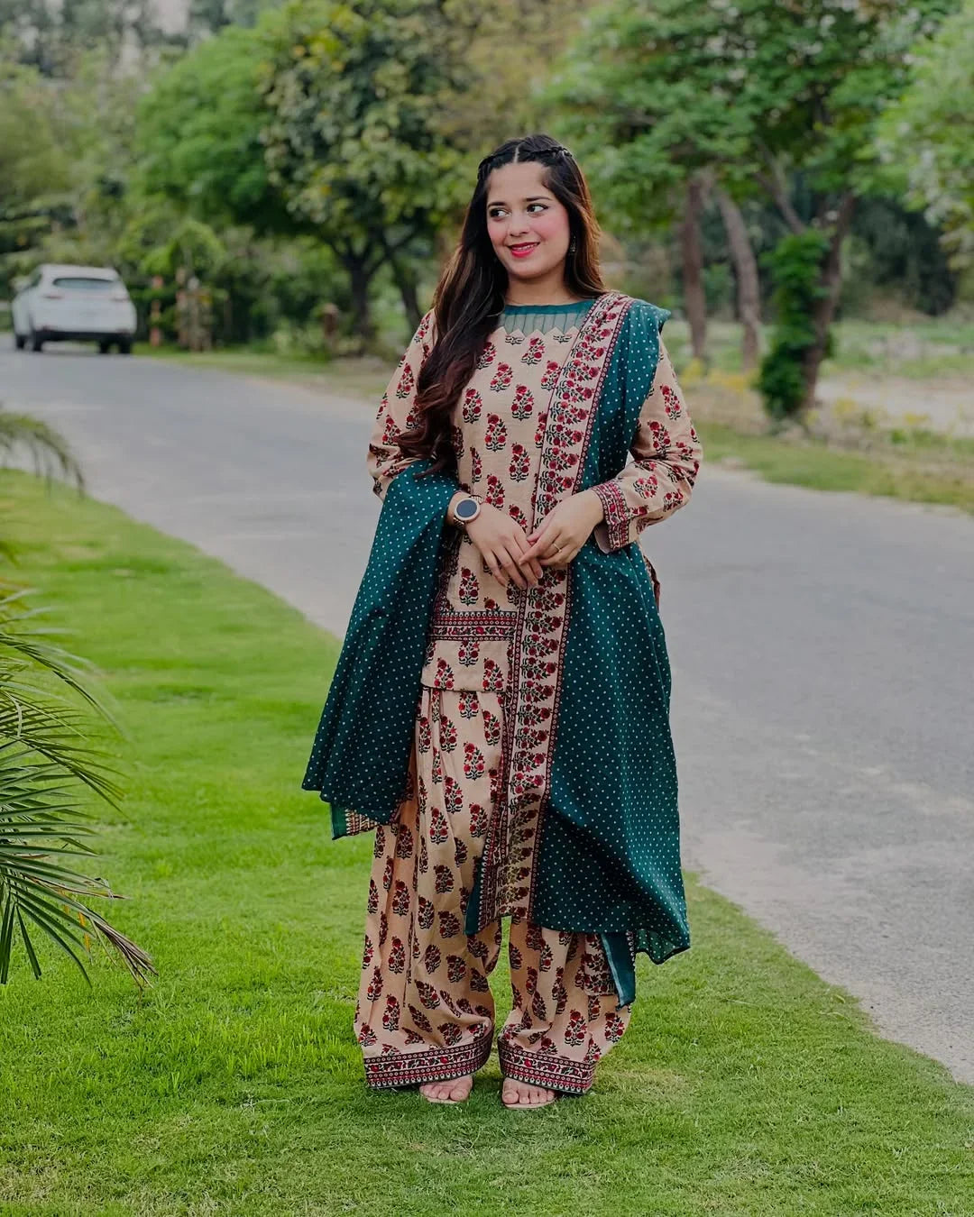 Special Edition Digital Printed Lawn Farshi Shalwar 03 Pieces