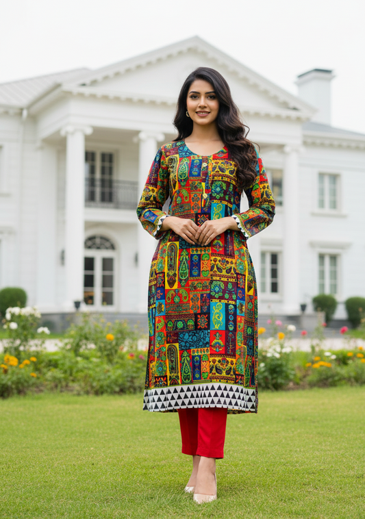 Stitched 2-Piece Set Digital Printed Outfit