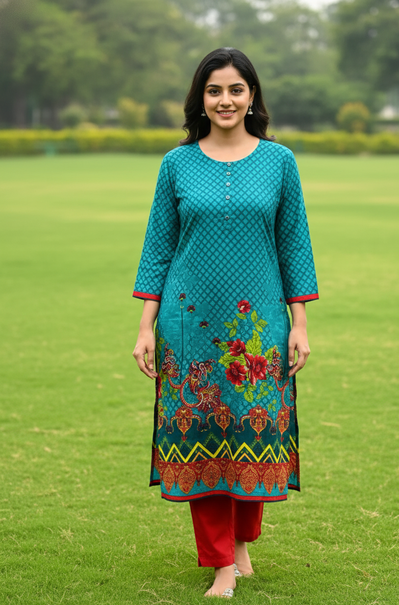 Stitched 2-Piece Set Digital Printed Outfit