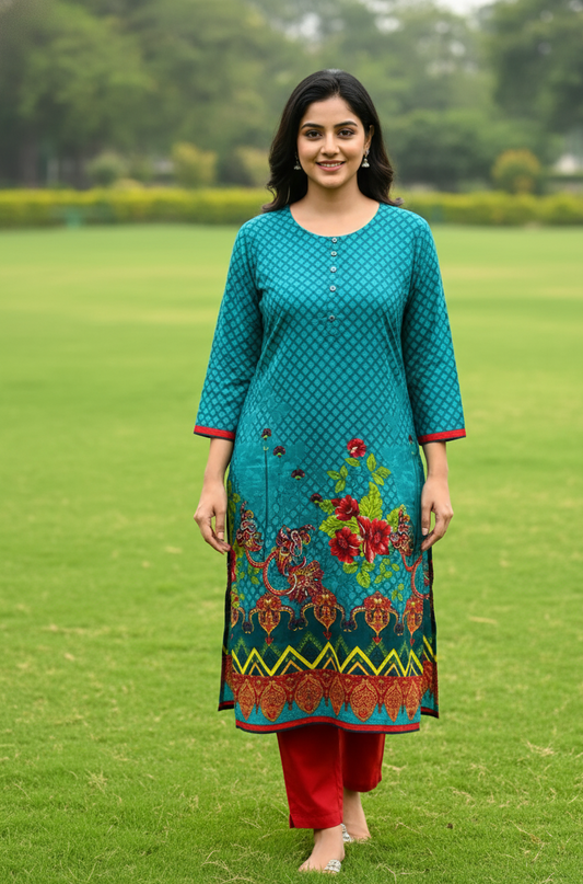 Stitched 2-Piece Set Digital Printed Outfit