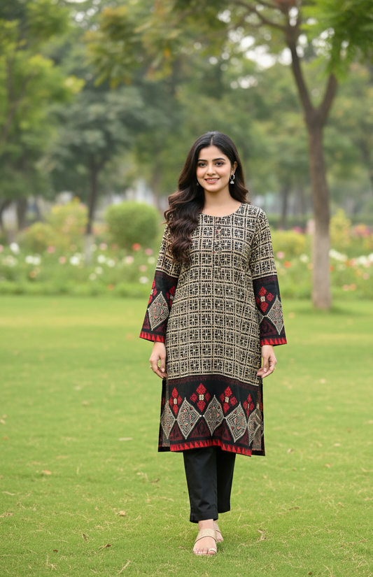Stitched 2-Piece Set Digital Printed Outfit