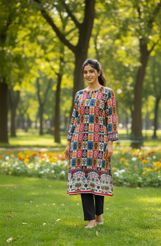 Stitched 2-Piece Set Digital Printed Air Line Froq Outfit