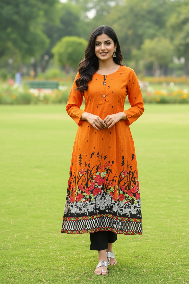 Stitched 2-Piece Set Digital Printed Air Line Froq Outfit
