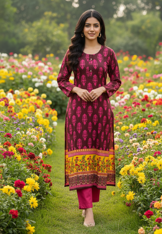 Stitched 2-Piece Set Digital Printed Outfit