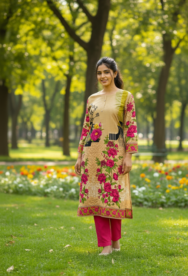 Stitched 2-Piece Set Digital Printed Outfit