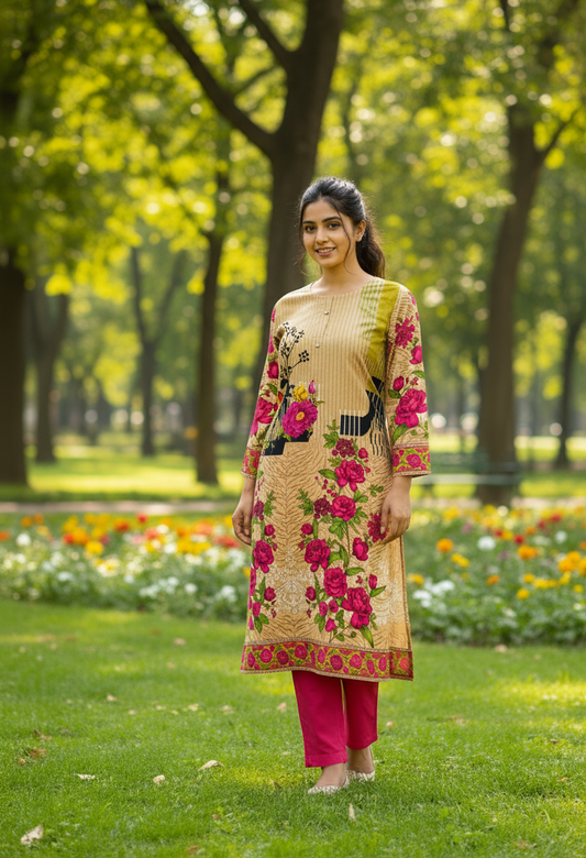 Stitched 2-Piece Set Digital Printed Outfit