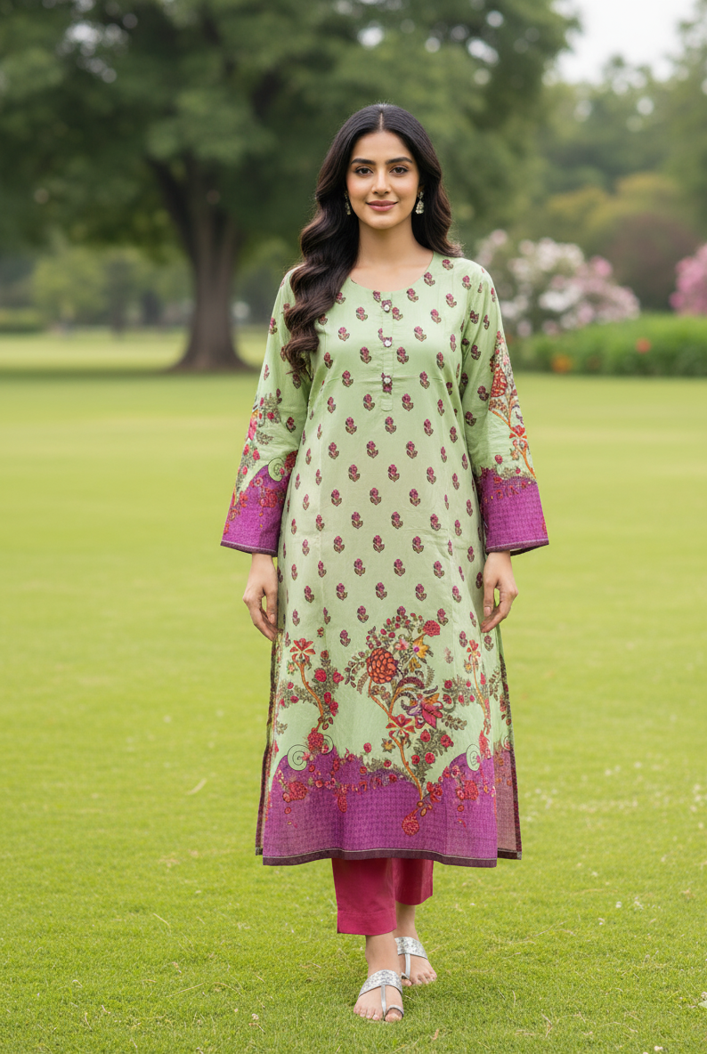 Stitched 2-Piece Set Digital Printed Outfit