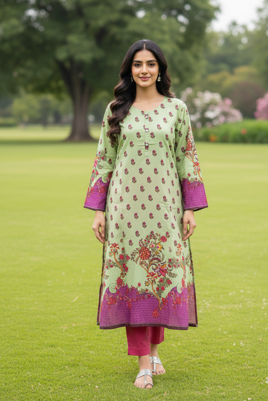 Stitched 2-Piece Set Digital Printed Outfit