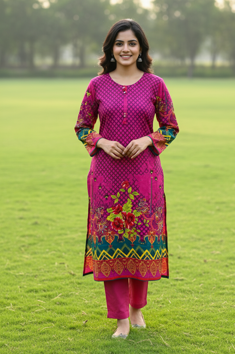 Stitched 2-Piece Set Digital Printed Outfit