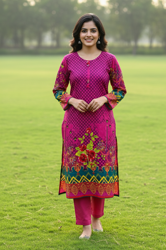 Stitched 2-Piece Set Digital Printed Outfit