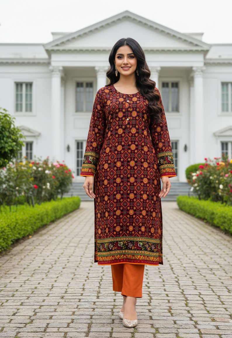 Stitched 2-Piece Set Digital Printed Outfit