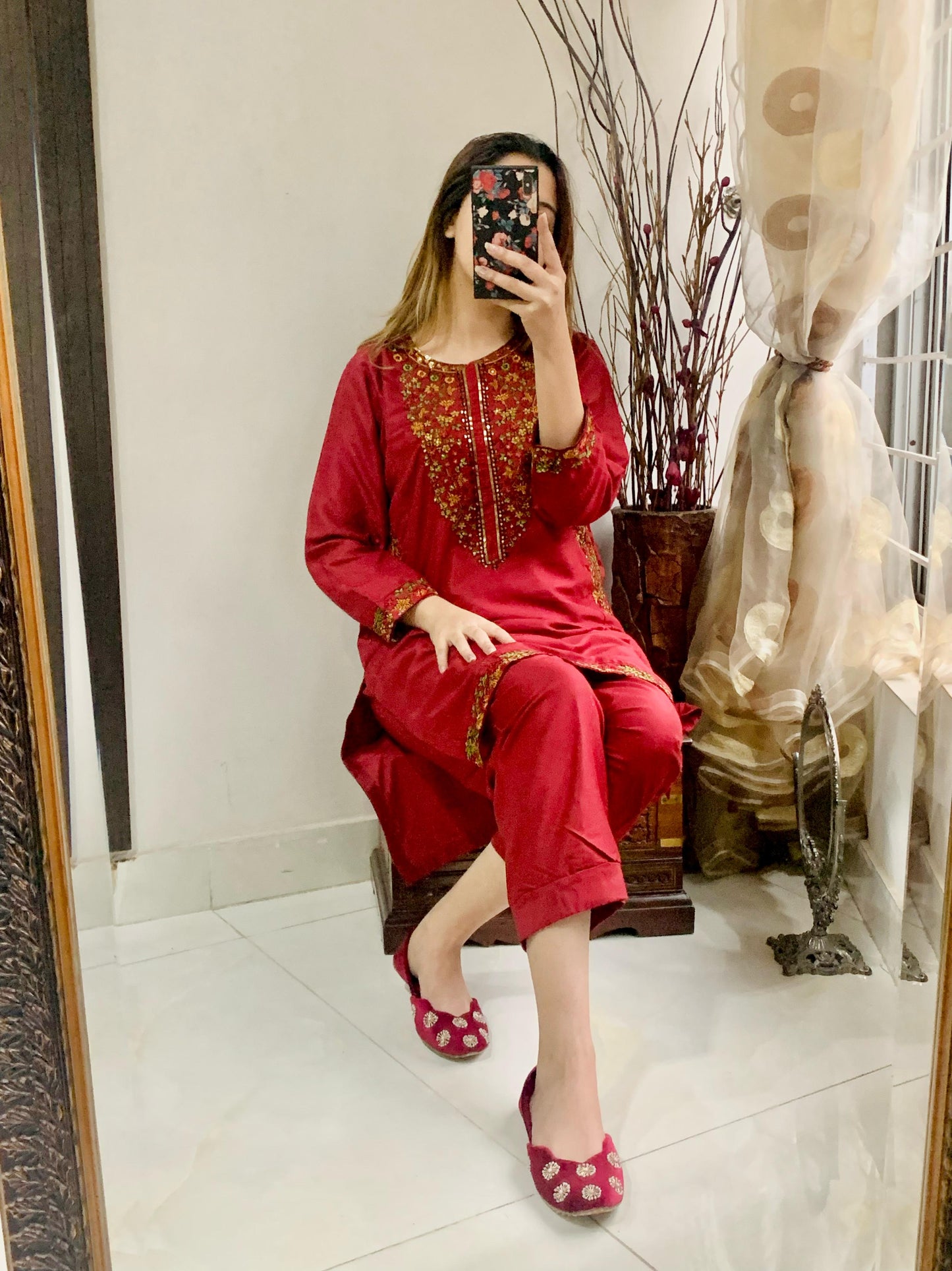 EMBROIDERY Co-Ords 2Pc side pockets fancy dress