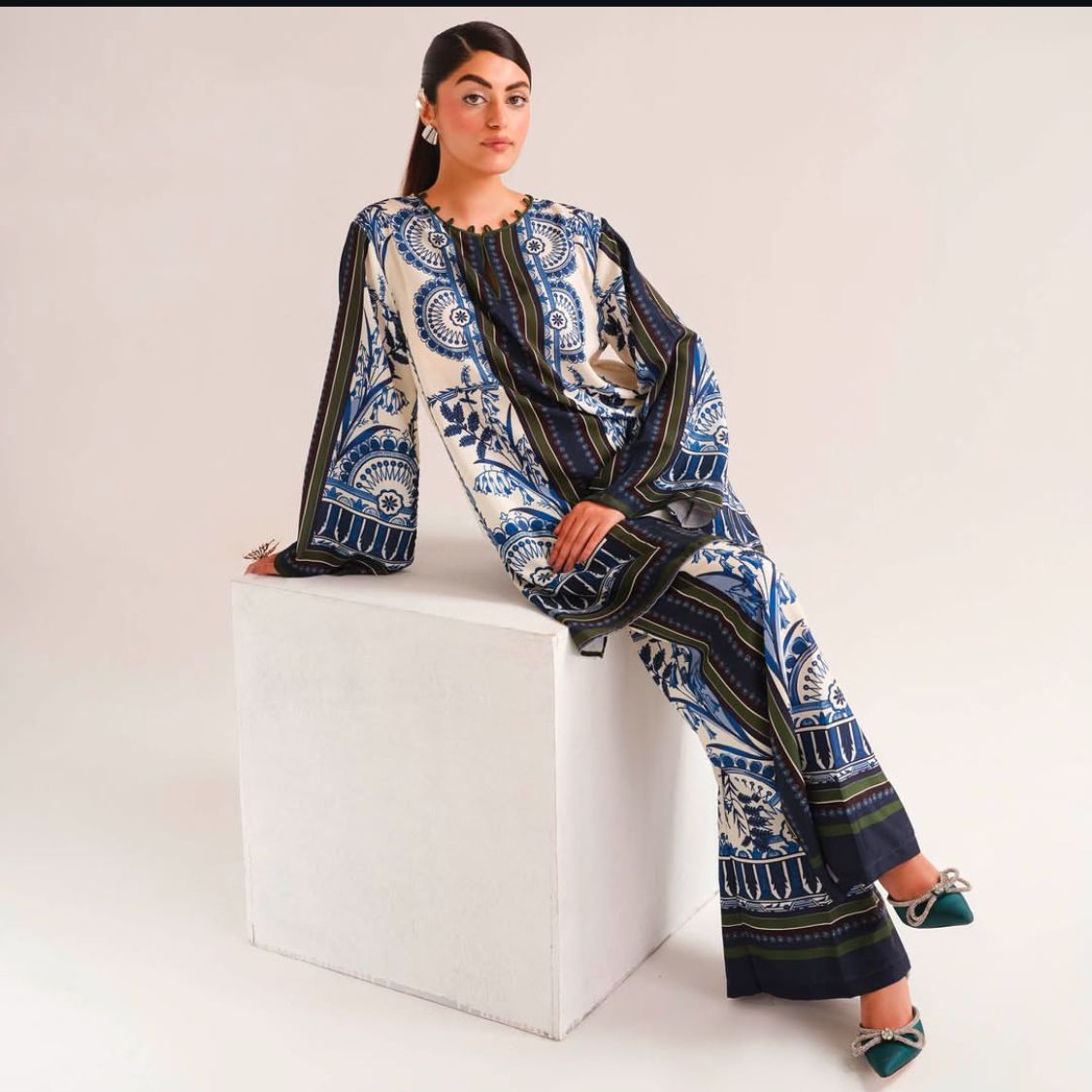 Silk Floral Plazo 2pc