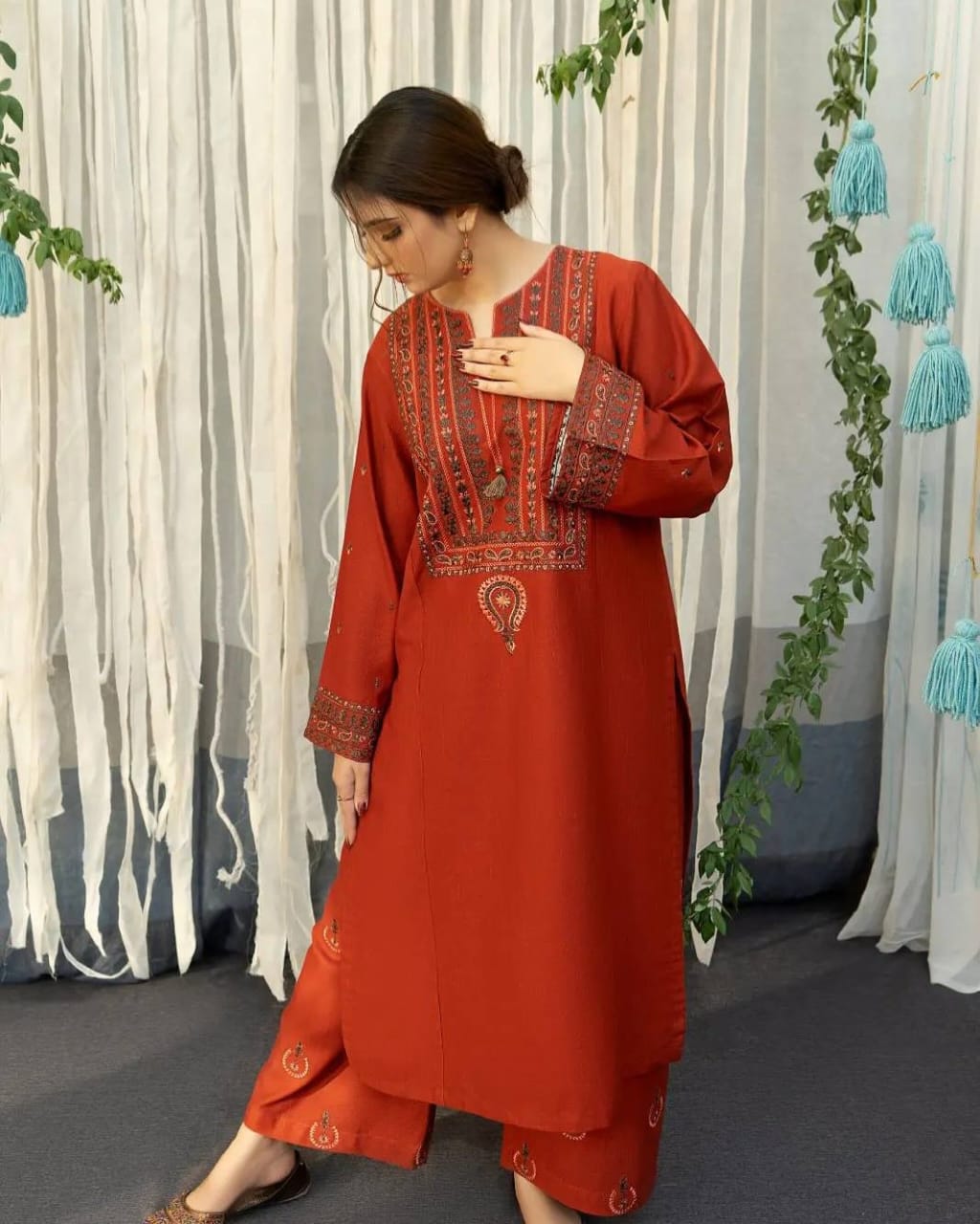 AYAT- 3PC EMBROIDERED WITH  DIGITAL DUPPATA