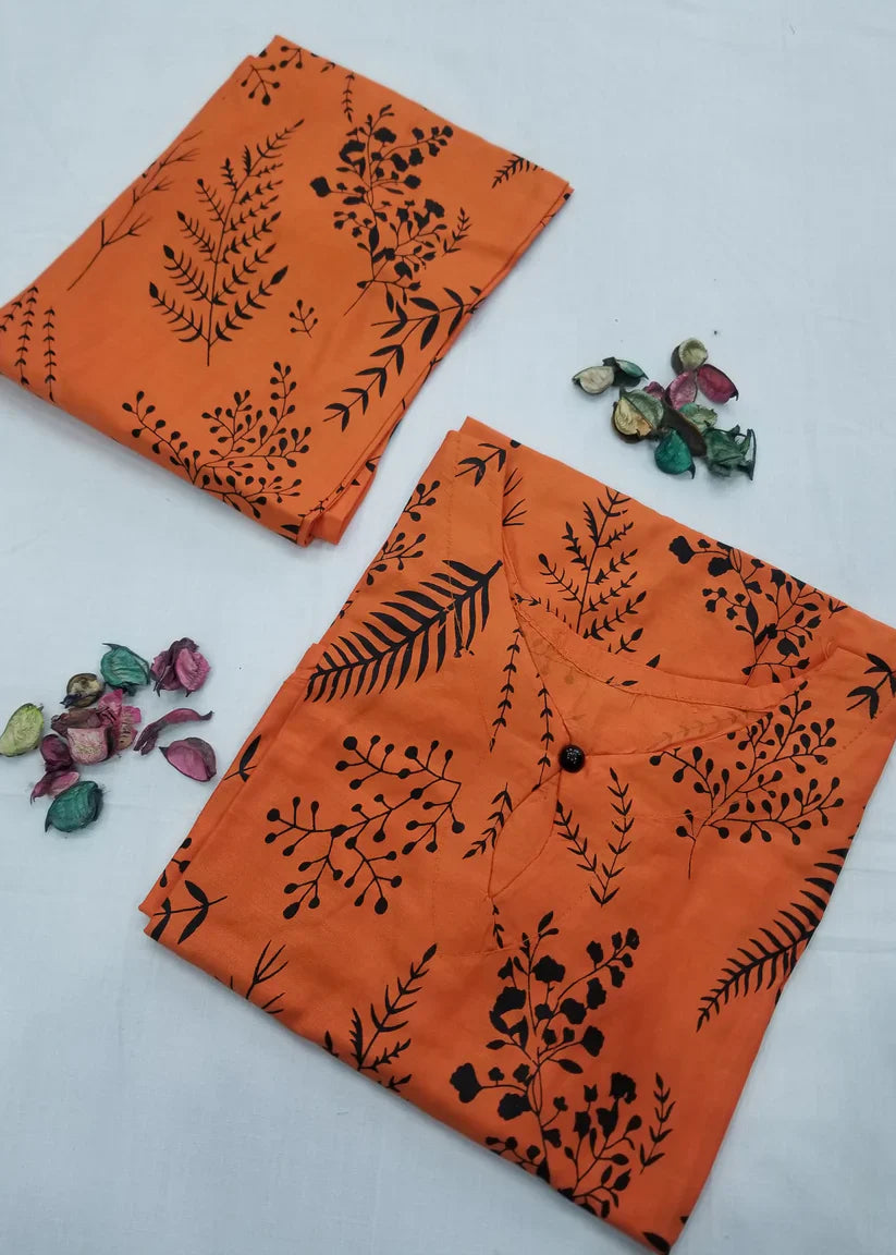 Stitched 2-Piece Set with Elegant – Outfit (orange)