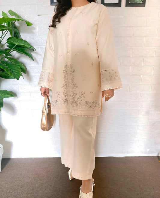 LEENA EMBROIDED STITCHED 2 PIECES