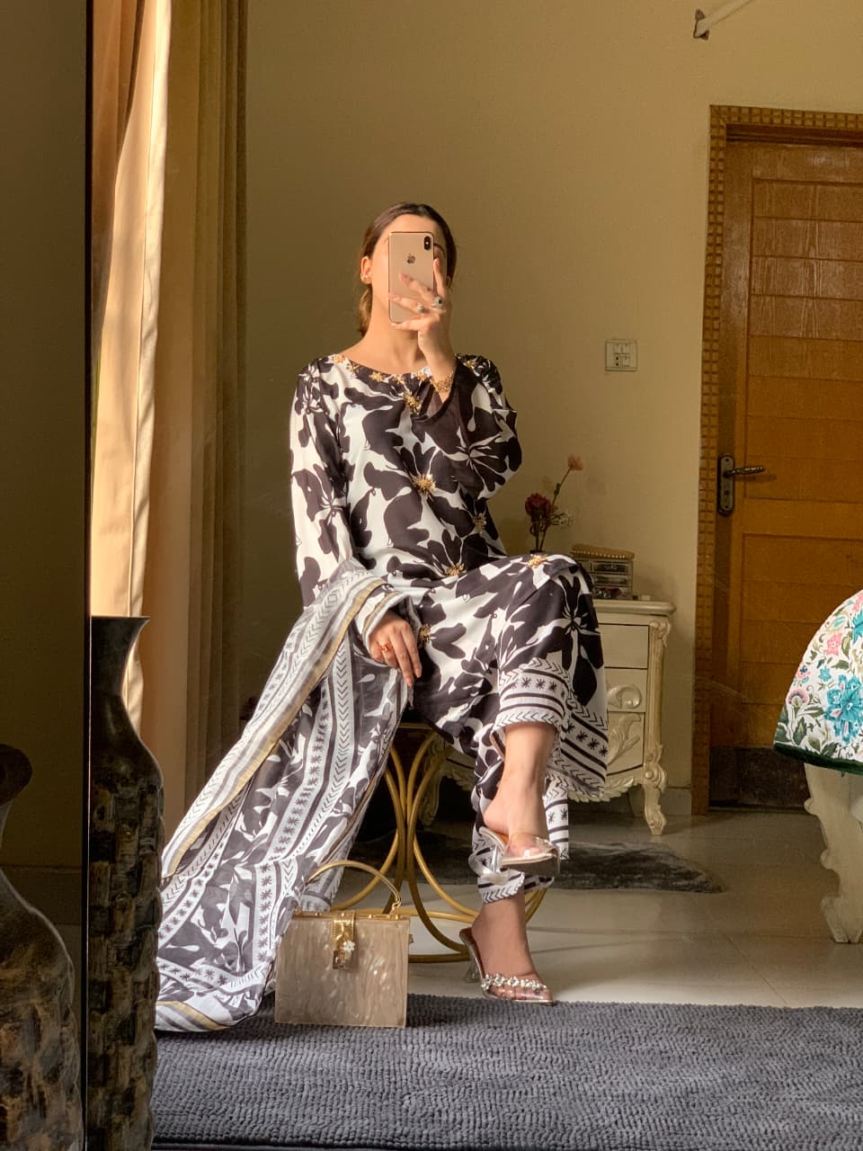 Aniqa  Long line Stitched Silk Lawn 3-Piece Collection