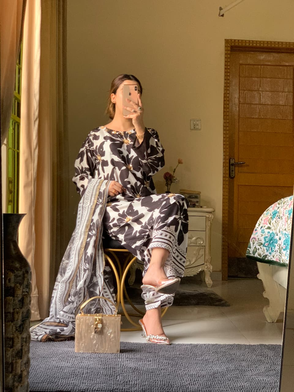 Aniqa  Long line Stitched Silk Lawn 3-Piece Collection