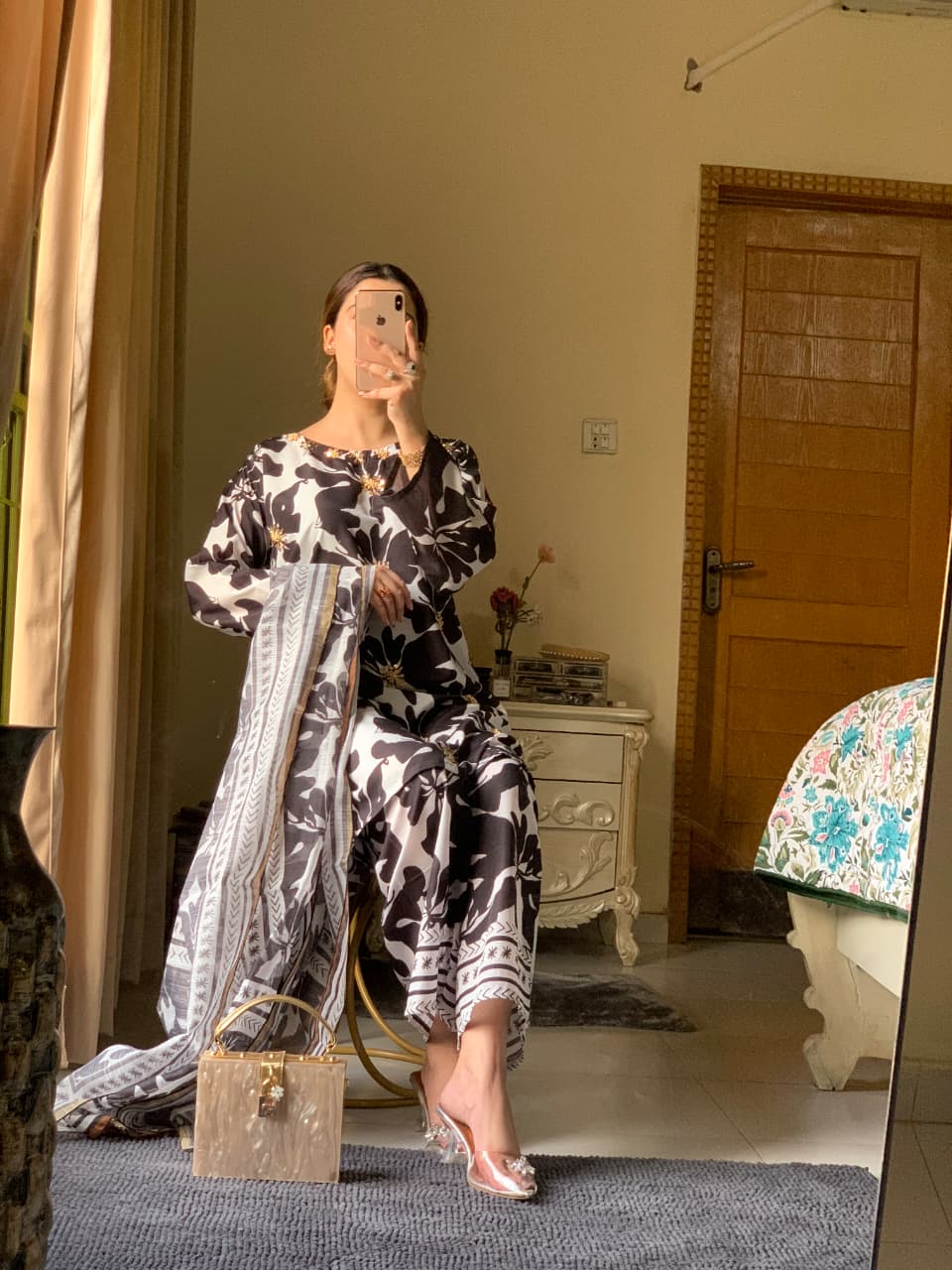 Aniqa  Long line Stitched Silk Lawn 3-Piece Collection