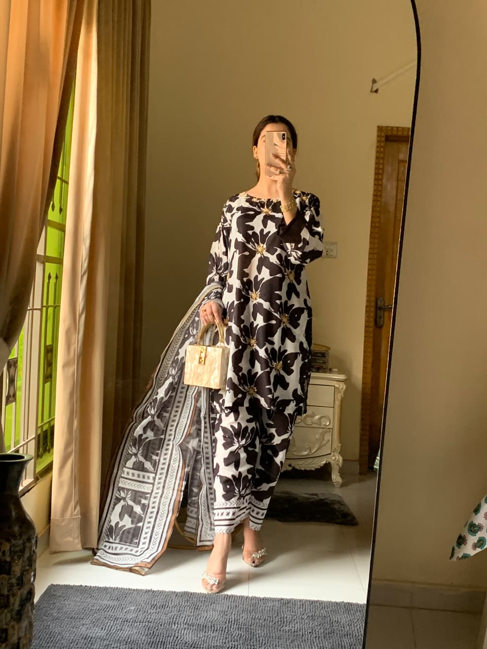 Aniqa  Long line Stitched Silk Lawn 3-Piece Collection