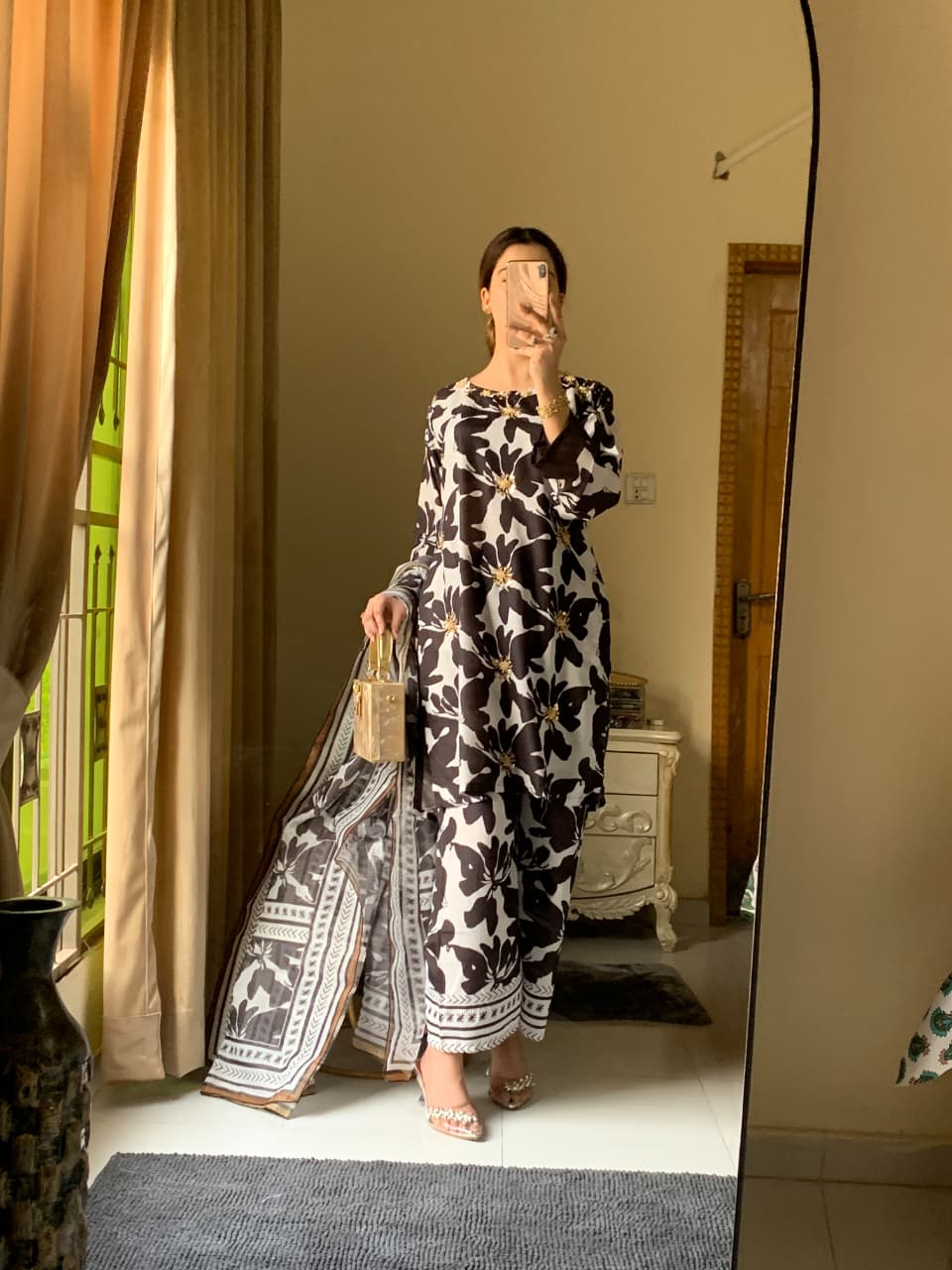 Aniqa  Long line Stitched Silk Lawn 3-Piece Collection