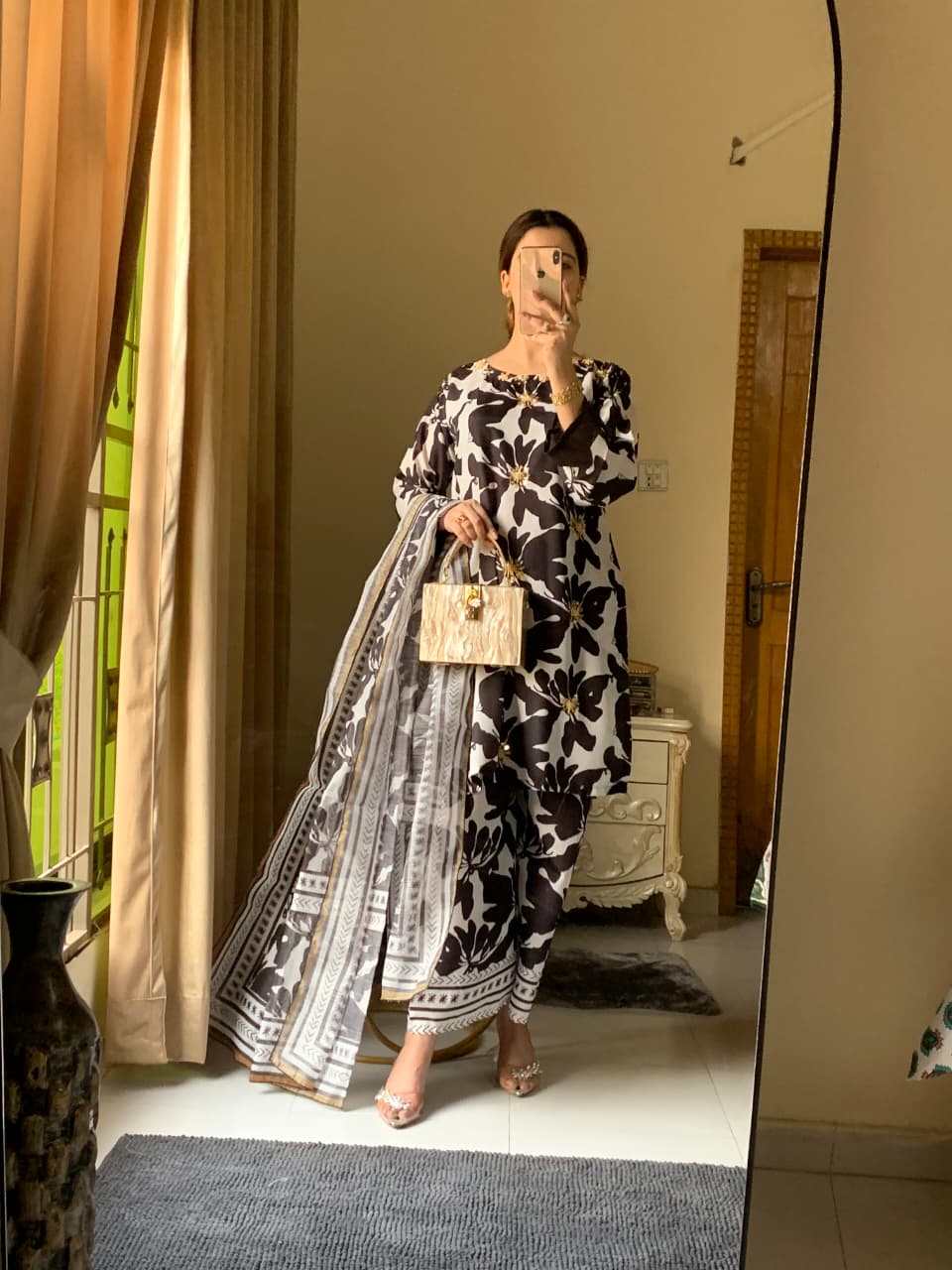 Aniqa  Long line Stitched Silk Lawn 3-Piece Collection