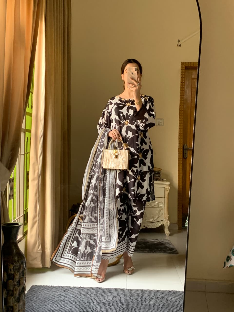 Aniqa  Long line Stitched Silk Lawn 3-Piece Collection