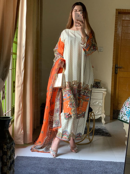 Zara Signature Premium Silky Lawn – Long-Length 3-Piece Set