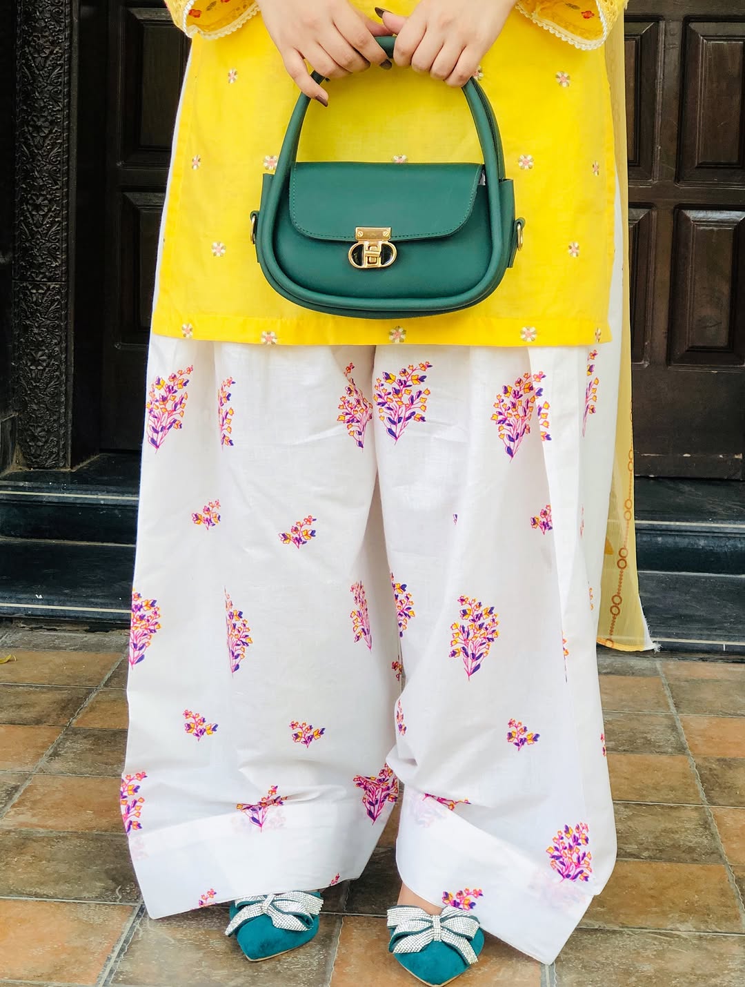 Lemon Bloom Farshi Shalwar 3 piece
