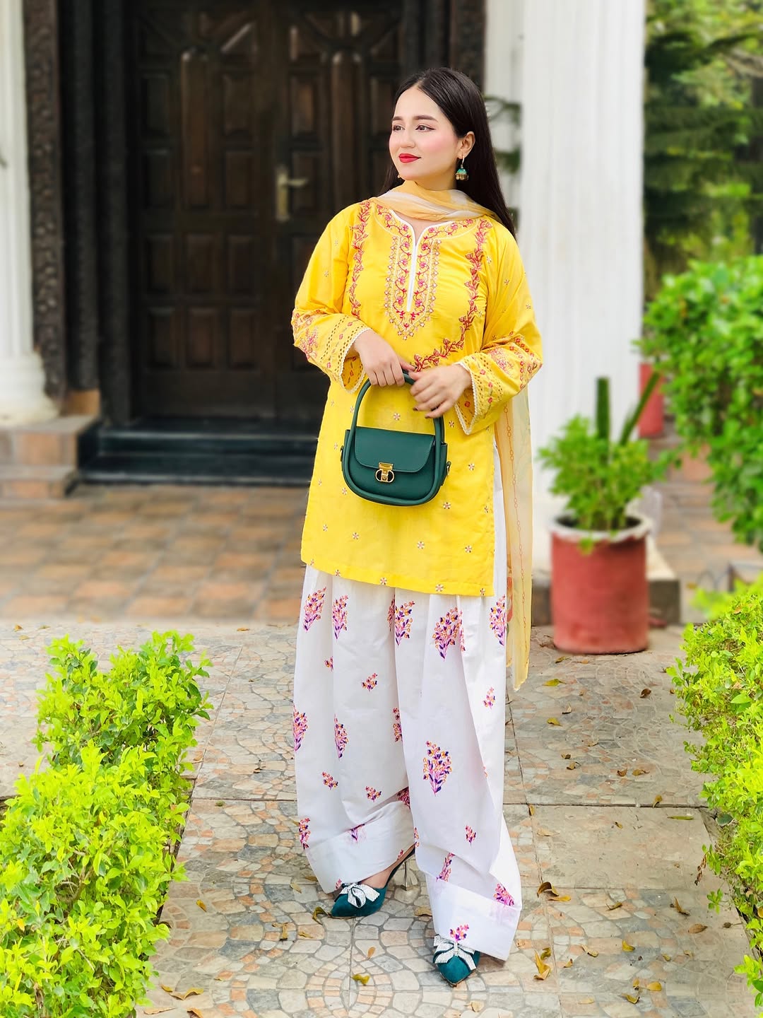 Lemon Bloom Farshi Shalwar 3 piece