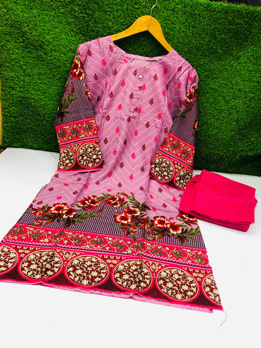 Stitched 2-Piece Set Digital Printed Outfit