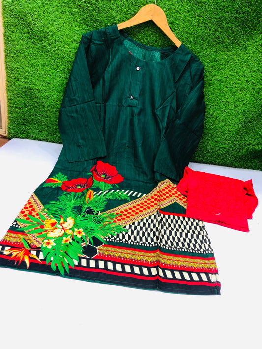 Stitched 2-Piece Set Digital Printed Air Line Froq Outfit