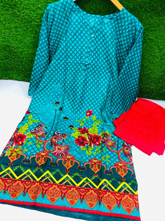 Stitched 2-Piece Set Digital Printed Outfit