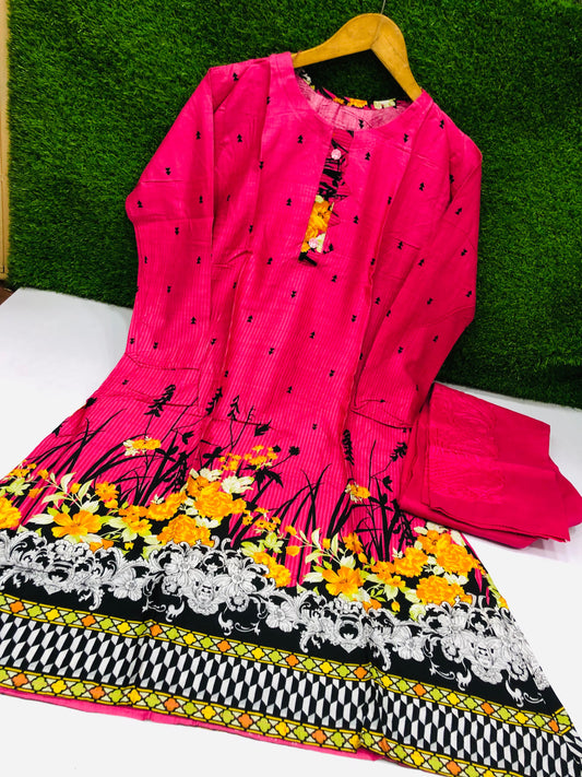 Stitched 2-Piece Set Digital Printed Air Line Froq Outfit