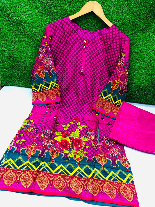 Stitched 2-Piece Set Digital Printed Outfit