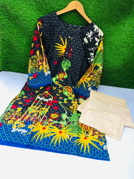 Stitched 2-Piece Set Digital Printed Outfit