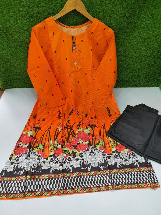 Stitched 2-Piece Set Digital Printed Air Line Froq Outfit